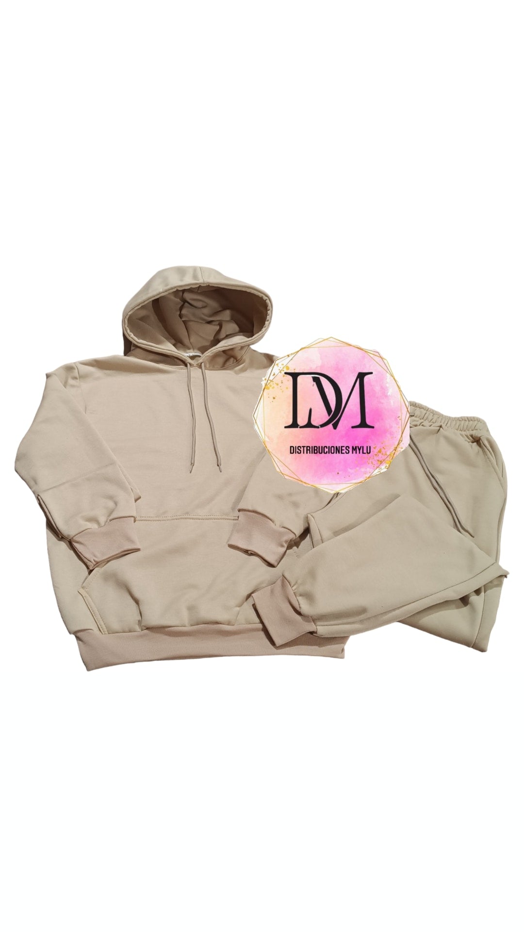 COONJUNTO UNISEX BEIGE CON RIP