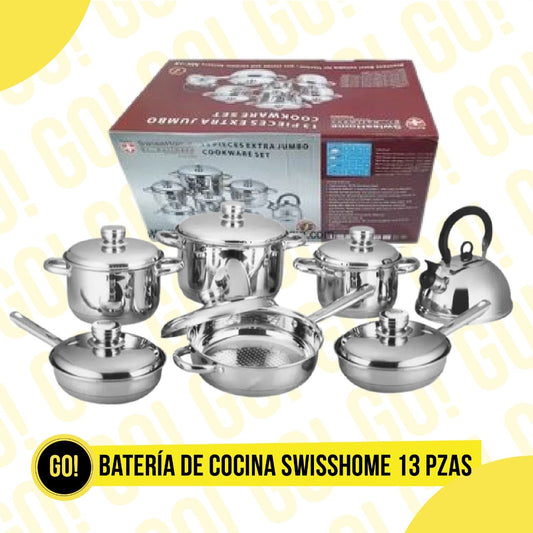 Olla   BATERÍA DE COCINA SWISSHOME 13 PIEZAS ACERO QUIRÚRGICO