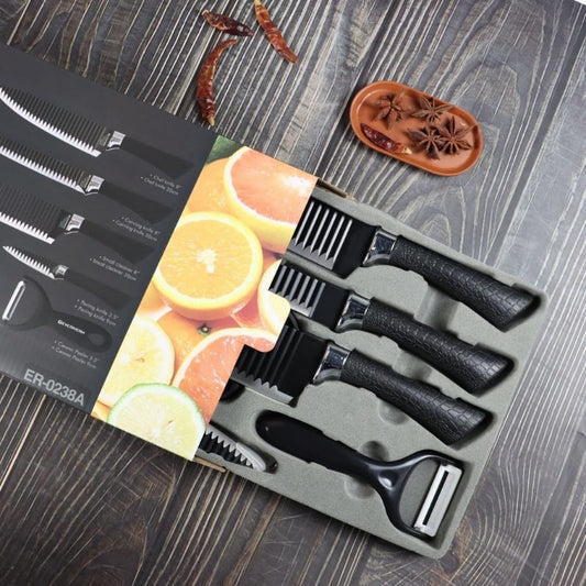 Set De Cuchillos Para Cocina Corrugados