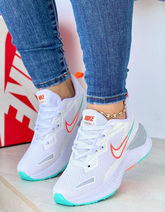 Nike Zoom X Blanco Naranja Dama